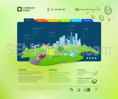 Website template. Infographics concept at the cap. Business promo. Vector. Editable.