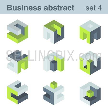 Abstract logic logo templates.Infinite shapes set. Success Team Concept