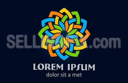 Star logo template. Cycle Icon. Flower Abstract colorful concept. Loop shape. Vector.