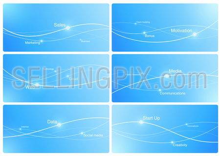 Design Templates of Presentation. Copyspace for your logo, slogan, text etc.Background abstract blue. Lines with points. Business marketing concept. Copyspace. Vector. Editable.