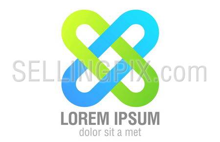 Team logo template. Infinite shape icon. Man abstract. Consulting, Programming, Holding, Team concept. Vector.