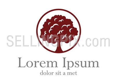 Tree logo template. Growing business concept. Vector icon. Editable.