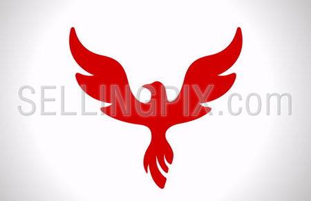 Flying Bird abstract logo template. Luxury style icon. Phoenix.