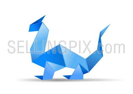 Origami Snake. Symbol of 2013 New Year. Vector icon. Editable.