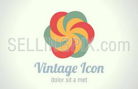 Vintage abstract infinity logo design template. Infinite circle shape. Vector icon. Retro style.