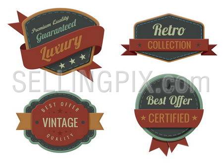 Vintage Labels template collection. Luxury Retro logo template. Extra High quality. Old design 3D Vector.