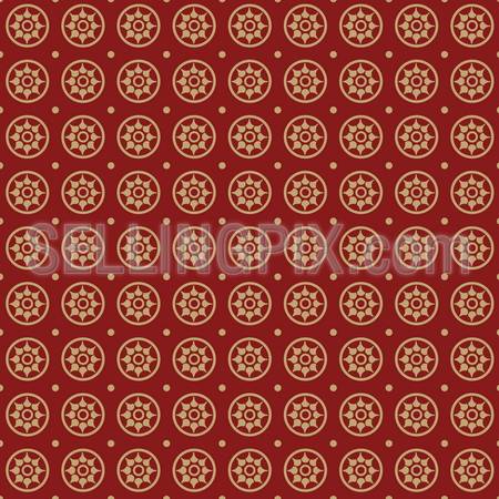 Stars seamless retro pattern.  Red background abstract. Vector.