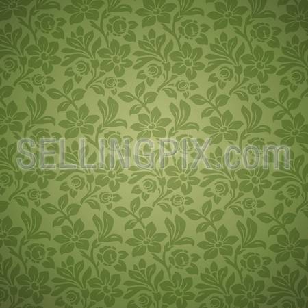 Vintage background. Floral pattern. Flower green Wallpaper.