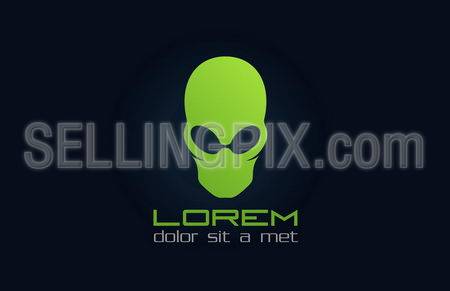 Alien green logo template. Abstract character.Vector icon.