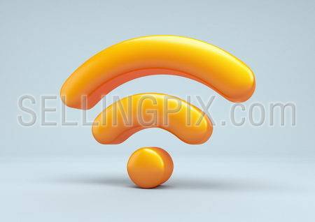 Wireless network symbol. Wifi 3d icon.