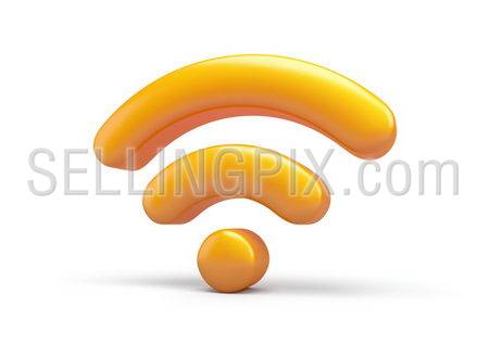 Wireless network symbol. Wifi 3d icon. Isolated.