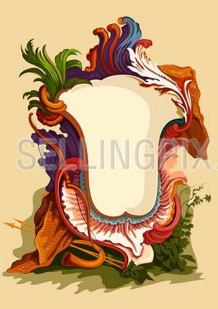 Vintage frame. Floral Ornament. Copyspace. Extremely HIGH DETAIL vector.