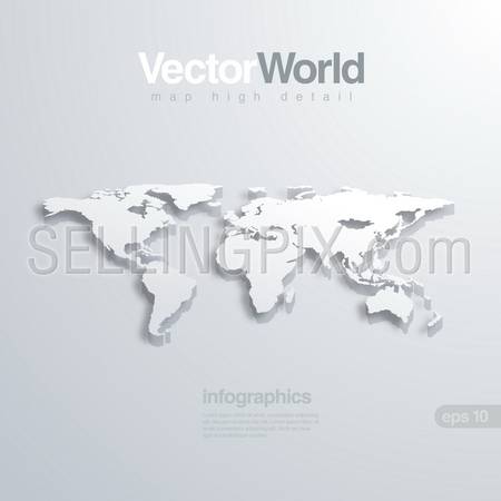 World map 3D vector illustration. Useful for infographics Global concept.