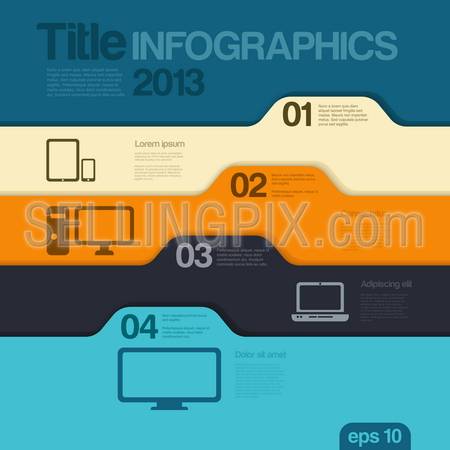 Infographics design template. Folders style concept. Vector. Editable.