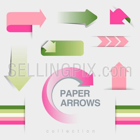 Arrows icons vector collection. Infographics elements. Creative design template.