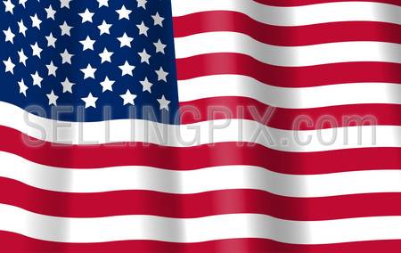 USA Flag vector 3d. American Symbol. 4th July. United States of America Independence Day background. EPS 10.