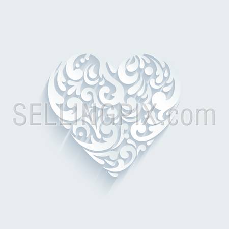 Heart decorative shape formed by abstract creative elements. Template for Valentine’s Day, Wedding celebrations postcard.