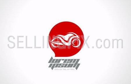Motorbike motorcycle concept logo template. Moto emblem. Vector icon. Editable.