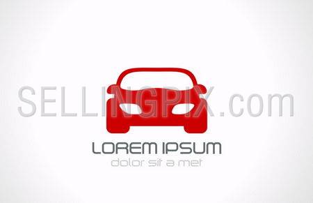Red car abstract vector design logo template. Auto service concept icon. Automotive technology symbol.