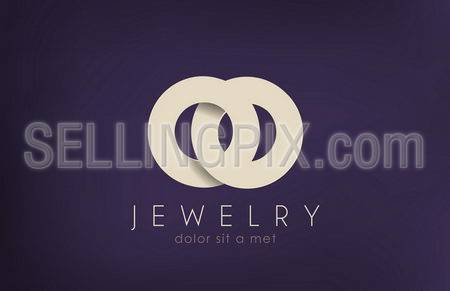 Jewelry vector logo design template. Jewellery fashion concept. Jewelery rings wedding idea. Luxury symbol. Stylish sign. Creative icon.