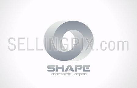 Fashion jewelry impossible looped vector logo design template. Creative infinite shape concept. Luxury symbol. Can be used for wedding.