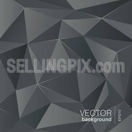 Dark grey background abstract polygon triangle style. Vector. Trendy.