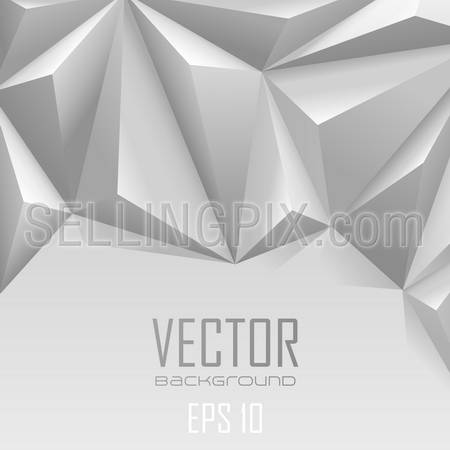 Background abstract triangle polygon trendy style. White Vector wallpaper.  Copyspace for you logo or text.
