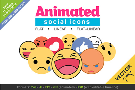 Animated Social Icons + Video Avatars
