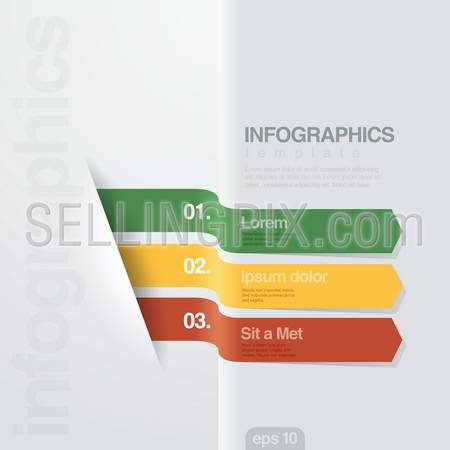 Infographics vector design template. Creative ribbon style. Useful for business and financial report.