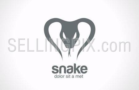 Snake silhouette vector logo design template. Tattoo style icon. Reptile poison concept.