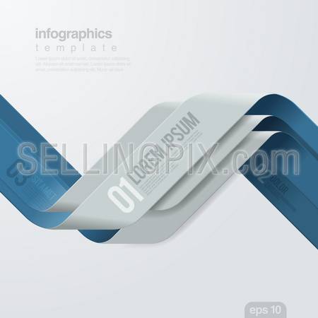 Infographics vector design template. Creative ribbon trendy style. Financial,  Business annual report. Cover Trend.