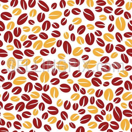 Coffee seamless pattern.  Abstract Vector background coffee beans.