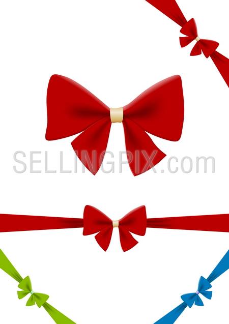 Bow vector design element. Use for gift, cards, Christmas & Happy New Year, Shopping Sale etc. HQ. – stock vector