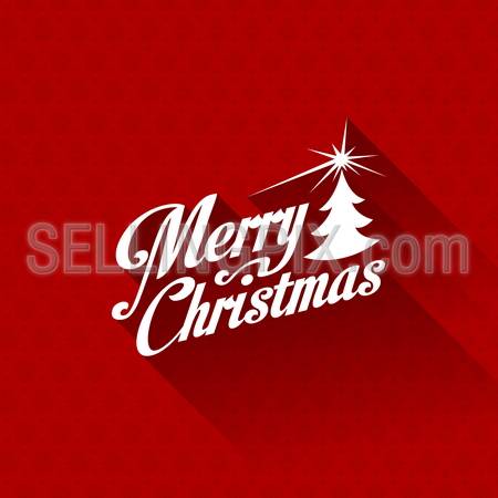 Merry Christmas greeting card vector design template. Trendy Retro creative style. Red Vintage Seamless pattern on background. – stock vector