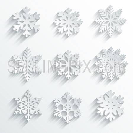 Snowflakes shape vector icon set. – stock vector