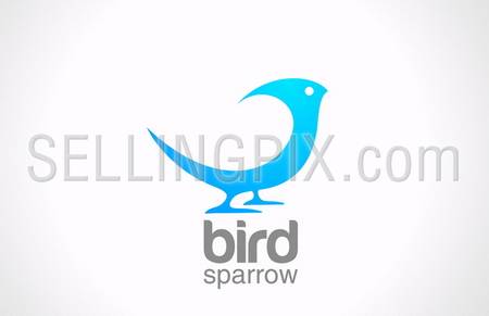 Bird abstract vector logo design template. Sitting Sparrow or Dove creative concept icon. – stock vector