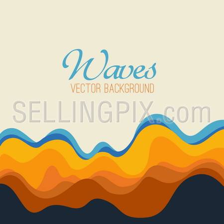 Background vector colorful abstract design template with copyspace. Wave pattern. – stock vector