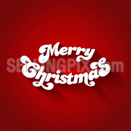 Merry Christmas Vector Typography greeting invitation card design template. Retro vintage trendy style. Creative lettering. – stock vector