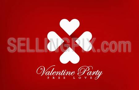 Hearts Concept vector logo design template. Love party on Valentines day. 
Find your love. – stock vector