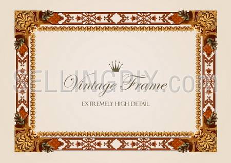 Vintage Floral frame. Creative vector flourish design template. Extra High Detail Flourish elements.. – stock vector