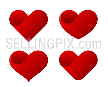Hearts vector logo design template. Creative design red heart vector shape icon. 
Love symbols. Happy Valentines Day! – stock vector