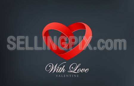 Heart looped ribbon abstract logo vector design template. Creative infinity shape icon. Love infinite symbol. Happy Valentines Day! – stock vector