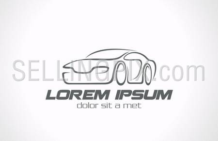 Car abstract lines vector logo design concept. Auto Race, Store, Repair services icon. Creative stylish trendy concept. – stock vector