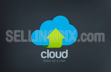 Cloud computing vector logo design template. Data upload download concept icon. Business Technology symbol. – stock vector