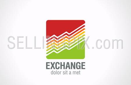 Finance Business dynamics graph vector logo design template. Stock Exchange Trading Charts as logotype creative concept symbol. Financial Shares Go up. Grow Funds investment icon. – stock vector