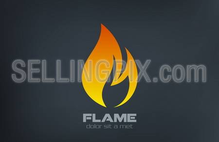 Fire flame vector logo creative design template. – stock vector