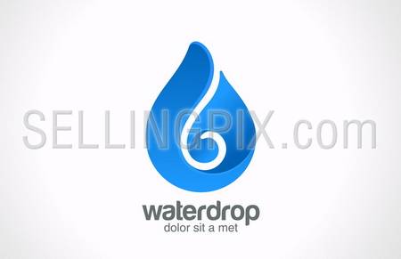 Blue Water drop abstract vector logo design template. Waterdrop creative shape such as logotype. Liquid Droplet concept symbol. – stock vector