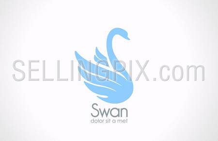 Swan bird silhouette vector logo design template.  Elegant concept such as logotype symbol for Cosmetics, SPA, Healthcare, Fashion etc. – stock vector