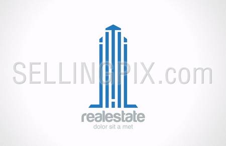 Skyscraper Real Estate vector logo design template. Realty sign. Corporate Business Building. Architecture concept icon. – stock vector