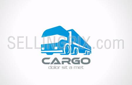 Cargo Truck vector logo design template. Delivery service concept icon. Transportation Business. – stock vector